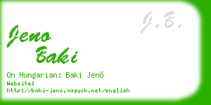jeno baki business card