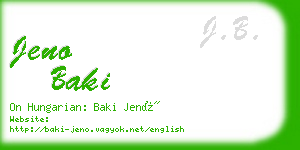 jeno baki business card